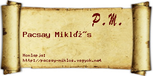 Pacsay Miklós névjegykártya